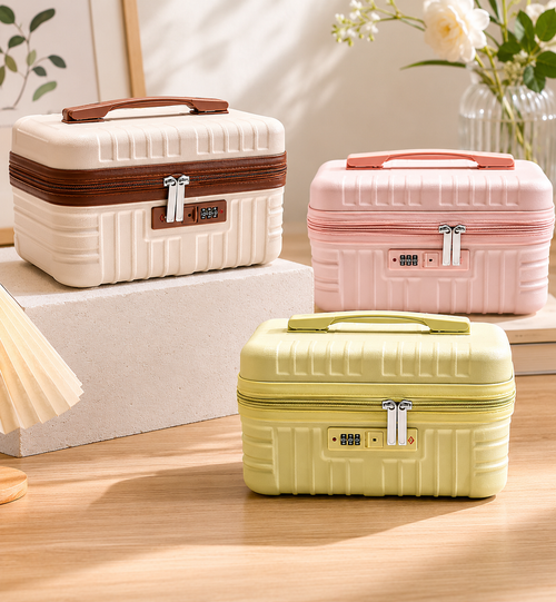 Portable Cosmetic Storage Case with Combination Lock